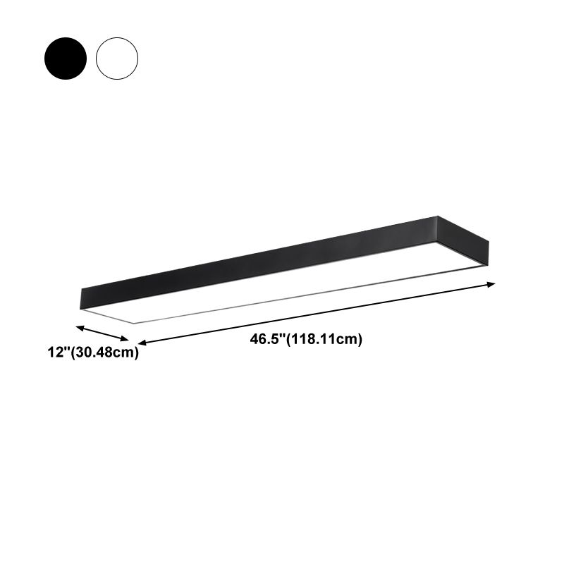 Plafonnier LED rectangulaire contemporain à montage encastré pour bureau
