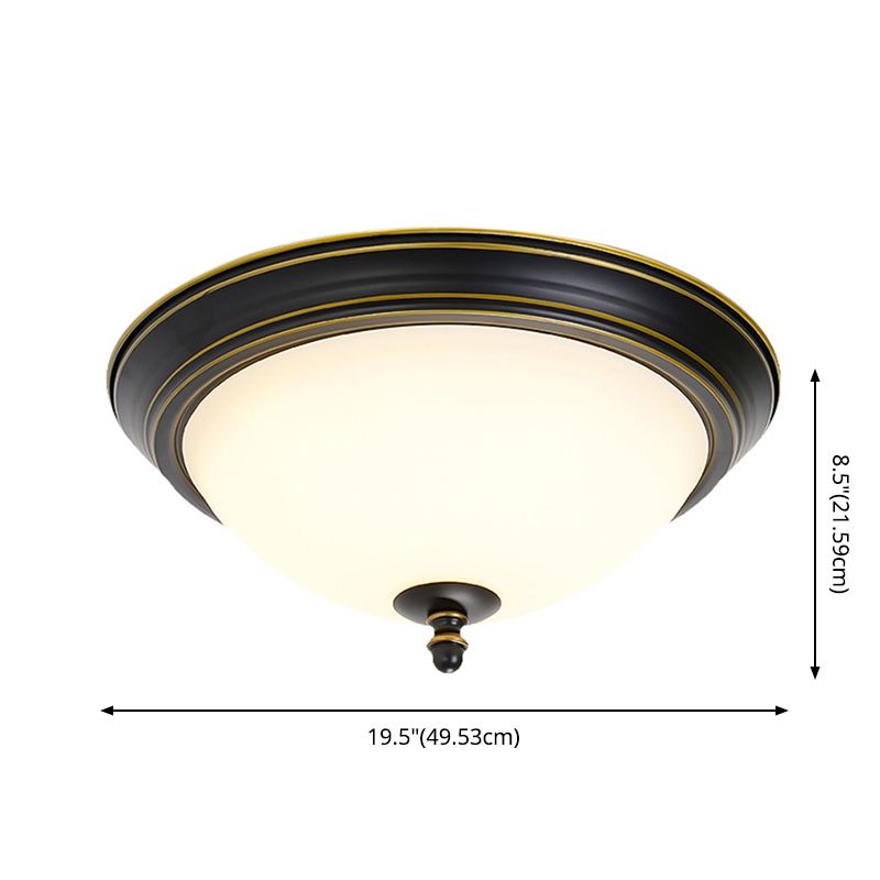 Glass Ceiling Mount Light Fixture Bowl-Shaped LED Traditional Flush Mount Ceiling Light Fixture