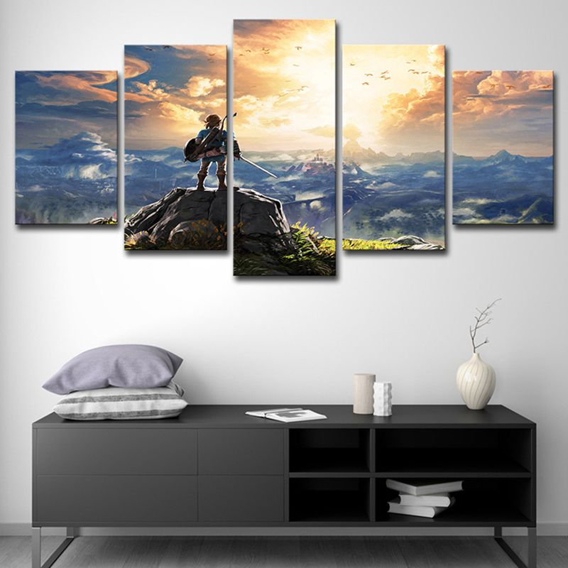 Kids Wall Art Yellow Digital Print Legend of Zelda the Breath of the Wild Canvas