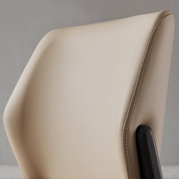 Ash Wood Legs Side Chair Modern Armless Dining Chairs with Upholstered