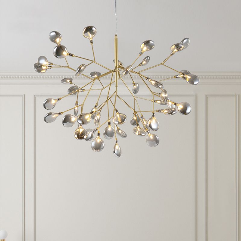 Twig Living Room Pendant Lamp Metallic LED Minimalistic Chandelier Lighting Fixture