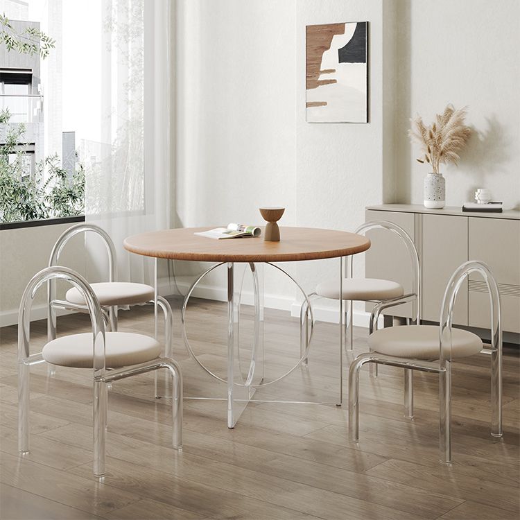 Modern 1/2/3/4/5 Pieces Dining Set Round Wood Dining Table for Dining Room