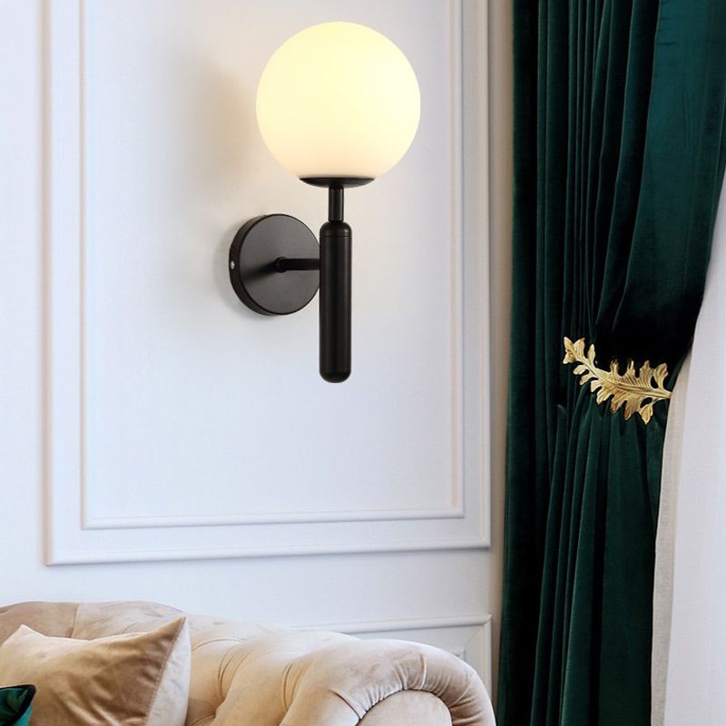 Contemporary 1 Head Wall Light Glass Shade Wall Sconce for Living Room