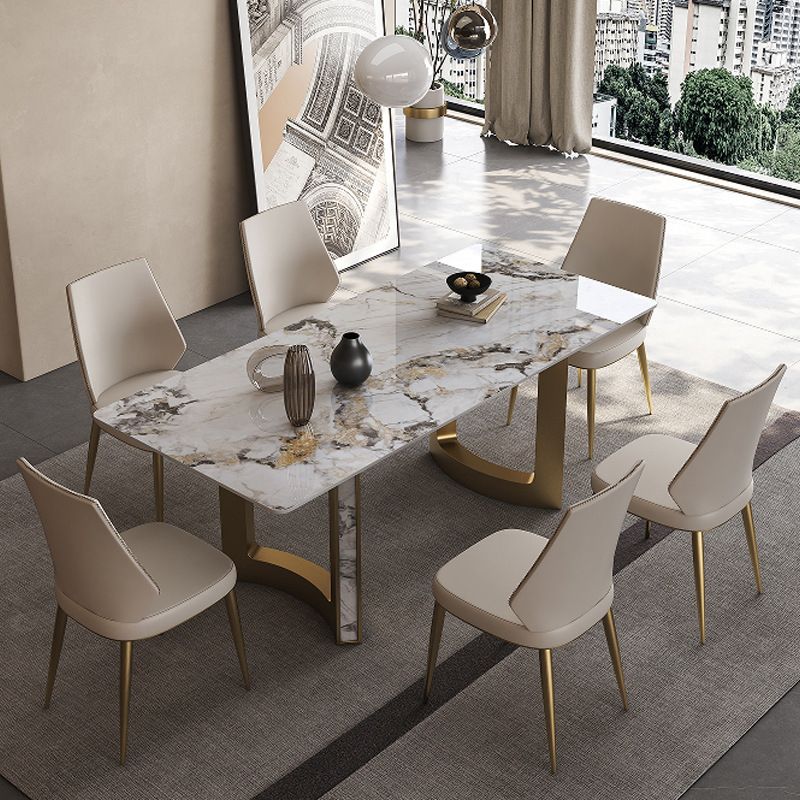 Glam Style Sintered Stone Dining Set Rectangle 1/2/3/5/7 Pieces Dining Set