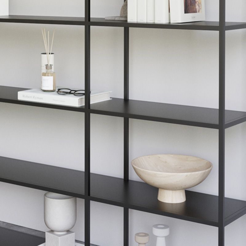 Modern Open Storage Bookcase 9.8" W Iron Frame Bookshelf with Shelves