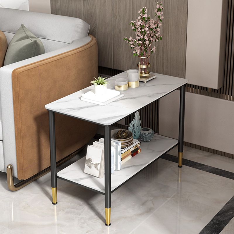 21.65" Tall  4 Legs End Table Modern Slate Rectangular Side Table