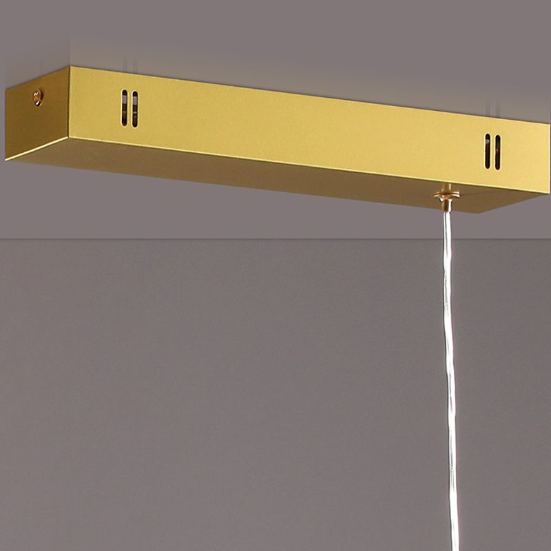 Lámpara colgante de restaurantes de 1 luces de la isla rectangular moderna con sombra acrílica transparente