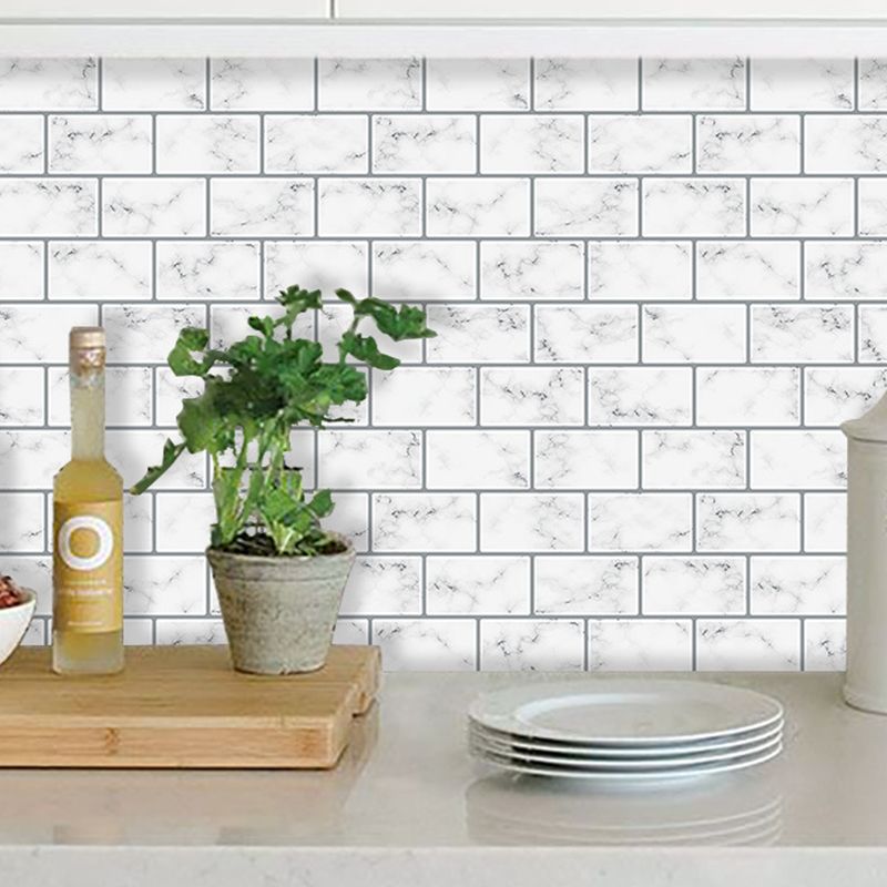 Countryside Marble Brick Wallpapers Grey Self-Adhesive Wall Decor for Kitchen Backsplash