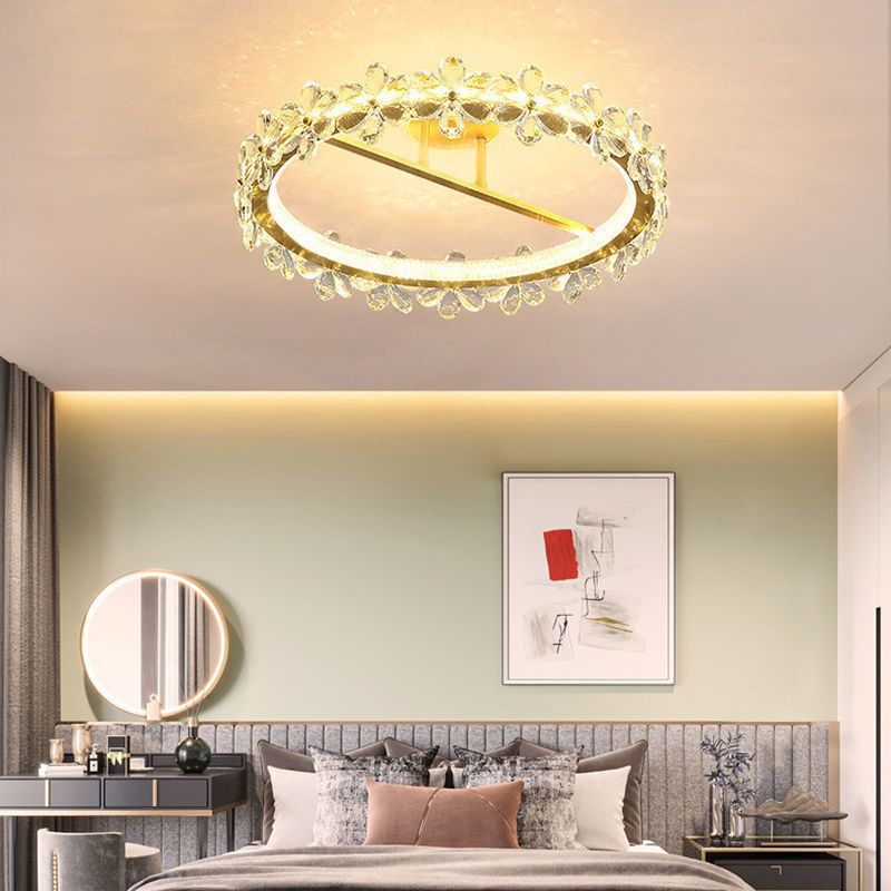 Modern Ceiling Lamp Creative Crystal Flush Mount Light Fixture for Bedroom