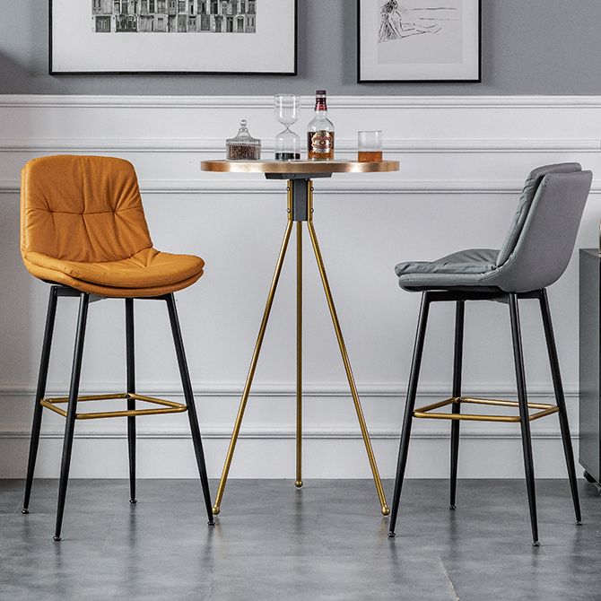 Modern Round Bar Table Artificial Wood Table Metal Base for Balcony