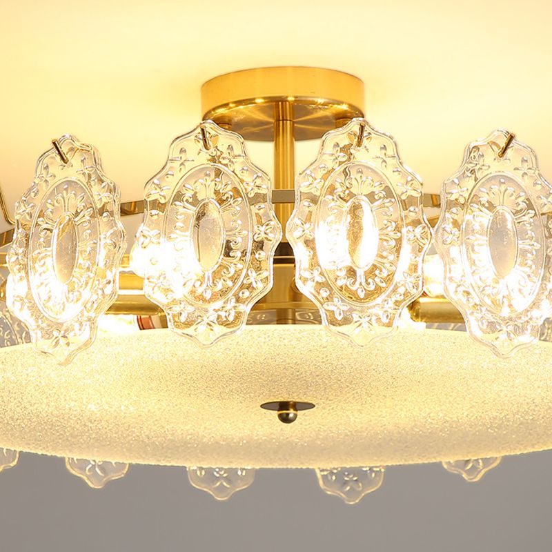 Modern Ceiling Light Household Glass Flush Mount Light Fixture for Bedroom
