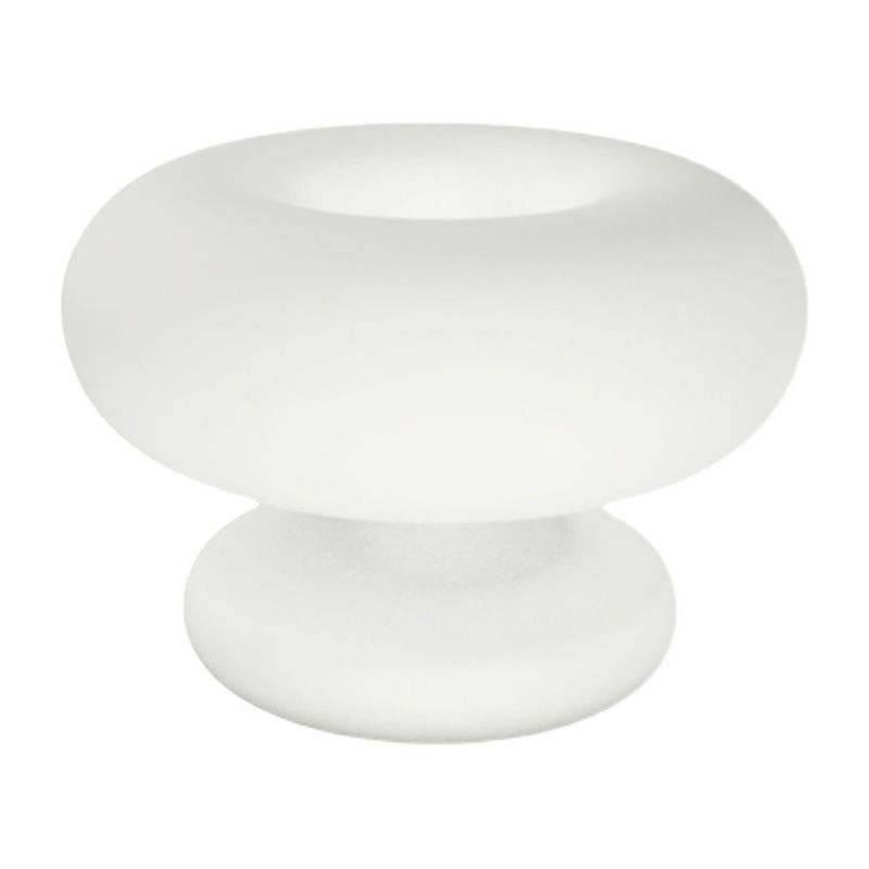 Donut Shaped Milk Glass Table Lamp Minimalist 1-Light Nightstand Light for Bedroom