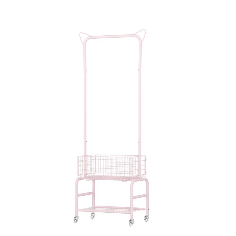 Glam Metallic Coat Hanger Free Standing Movable Coat Rack for Bedroom