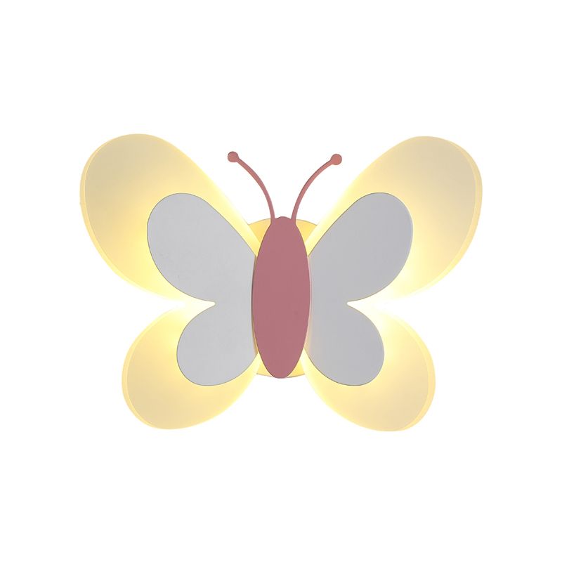 1 Light Butterfly Wall Lighting Fixtures Modern Style Metal Wall Mounted Lights