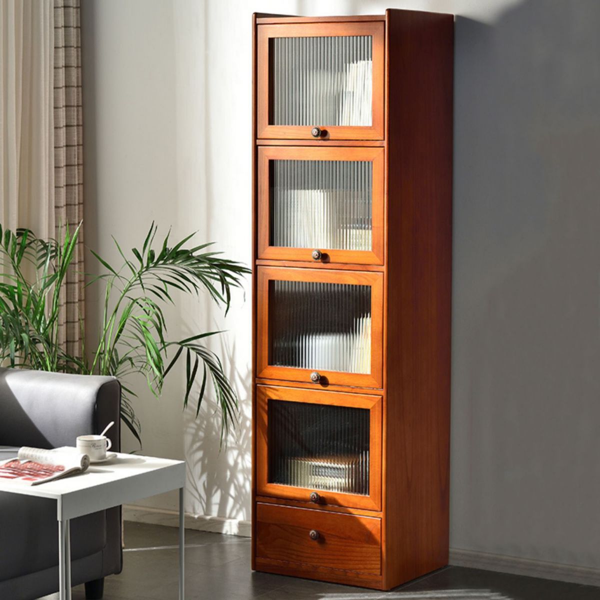 Ultra Modern Display Stand Solid Wood Buffet Cabinet with Drawers for Dining Room