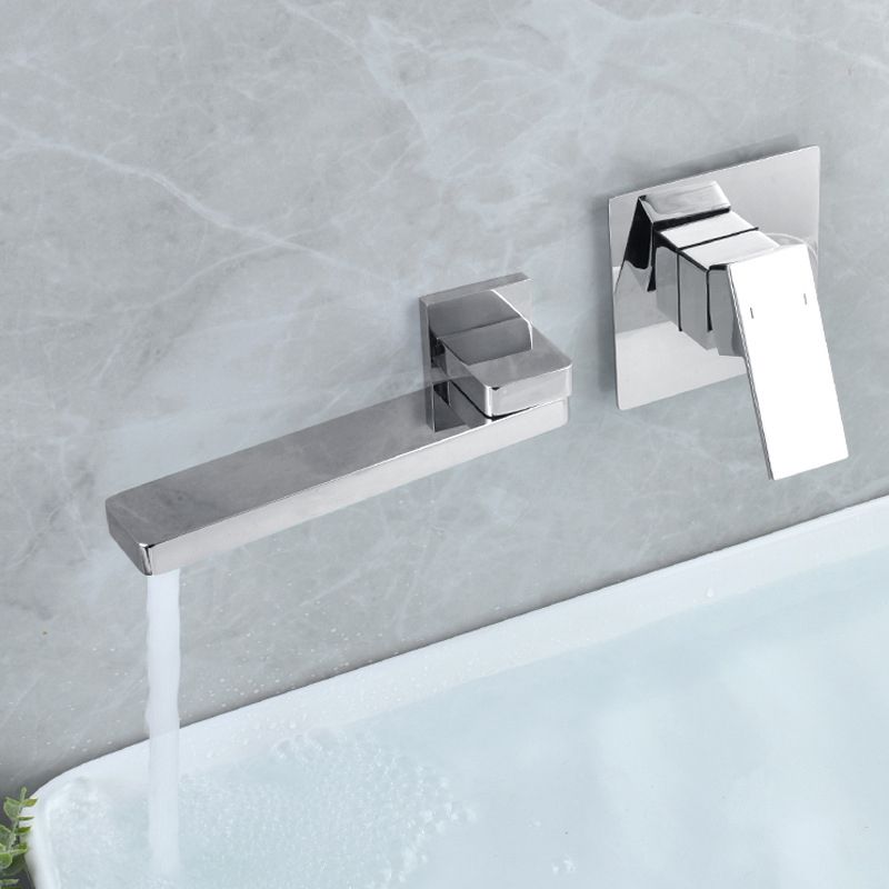 Light Luxury Wall Mounted Bathroom Faucet Lever Handle Sink Faucet