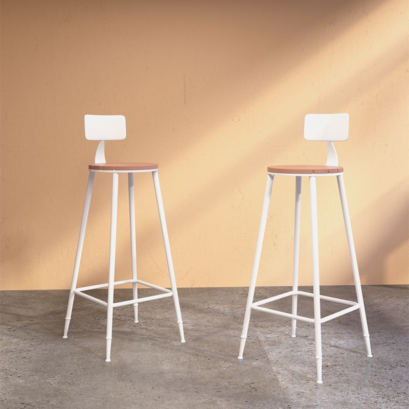 Metal Indoor/ Outdoor Counter Stools Modern Round Armless Bar Stool