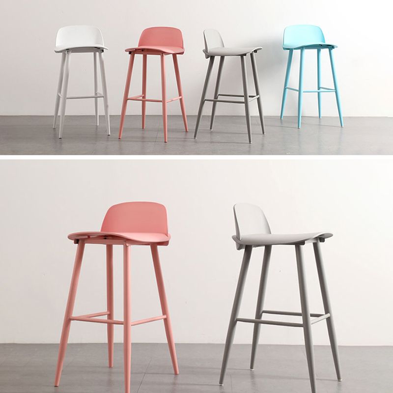 Nordic Armless Backrest Counter Stool Iron Cafe Bar Stool with Acrylic Seat