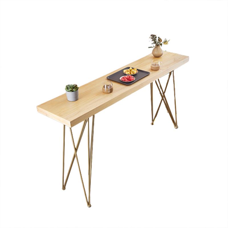 Modern Bar-height Table Solid Wood Top Bistro Pub Table with Four Legs