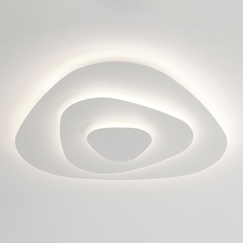 Lacquered Iron LED Ceiling Light in Modern Minimalist Style Acrylic Geometric Flush Mount in White