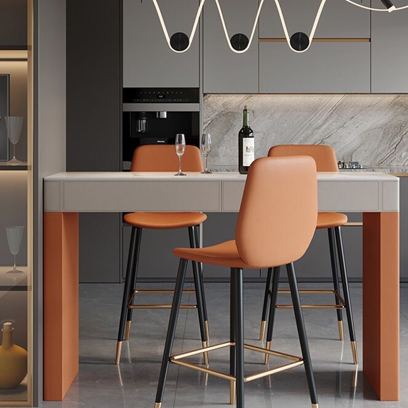 Contemporary Low Back Counter-height Stool with Upholstered for Living Room