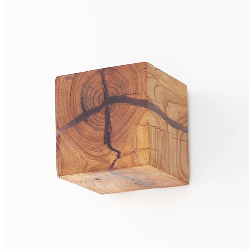 Würfel Crack Holz Flush Wandleuchte kreative nordische integrierte LED -Beige Wandmontage Lampe