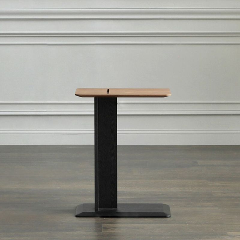 Modern Accent Side Table Wood Square Pedestal Side Table for Living Room
