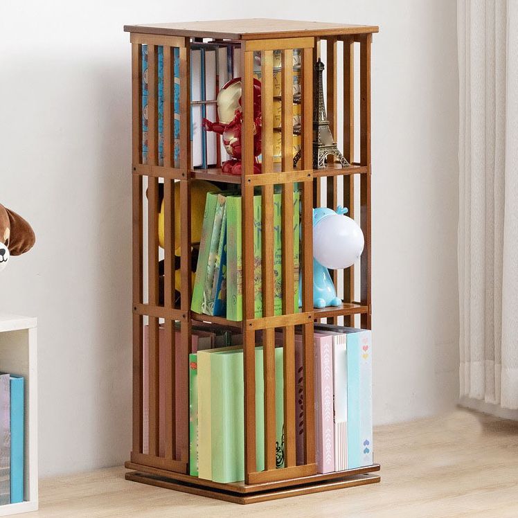 Rotatable Storage Bookshelf Modern Geometric Closed Back Bookcase