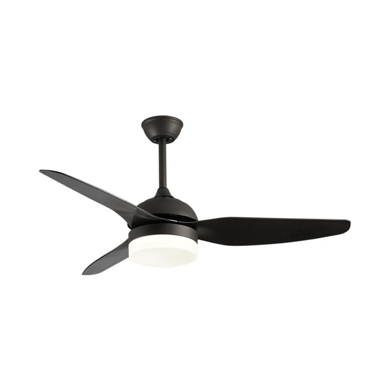 Metall Black Deckenventilator Leichte Trommel zeitgenössische 3 Klingen LED SEMI BUSH MOUND LAMP, 48 "W.