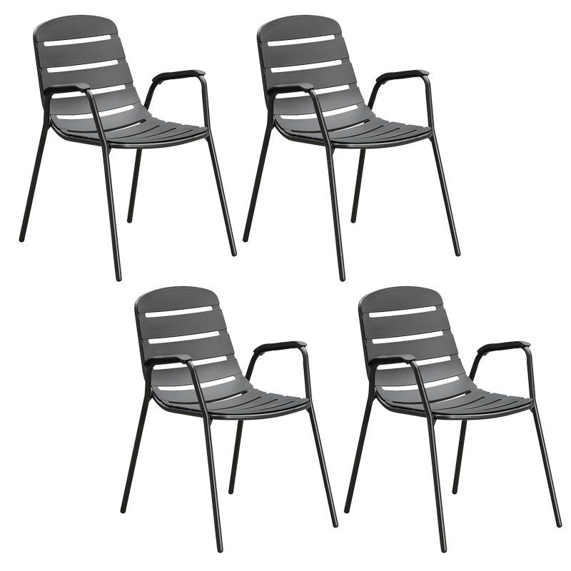 Tropical Rattan Patio Dining Armchair with Arm Outdoors Dining Chairs