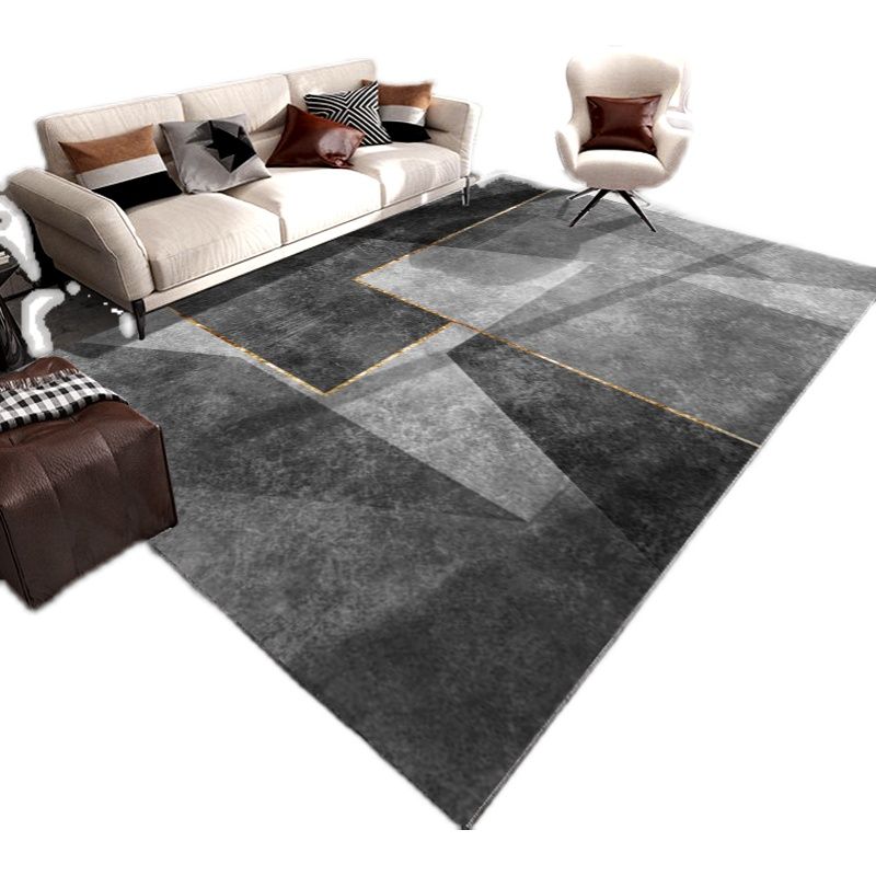 Modern Triangle Print Rug Polyester Indoor Carpet Stain Resistant Area Rug for Living Room