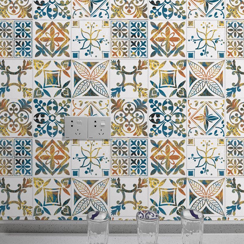 Vinyl Stick Wallpaper Panel Bohemian Botanix Wall Covering for Kitchen, Easy Peel Off