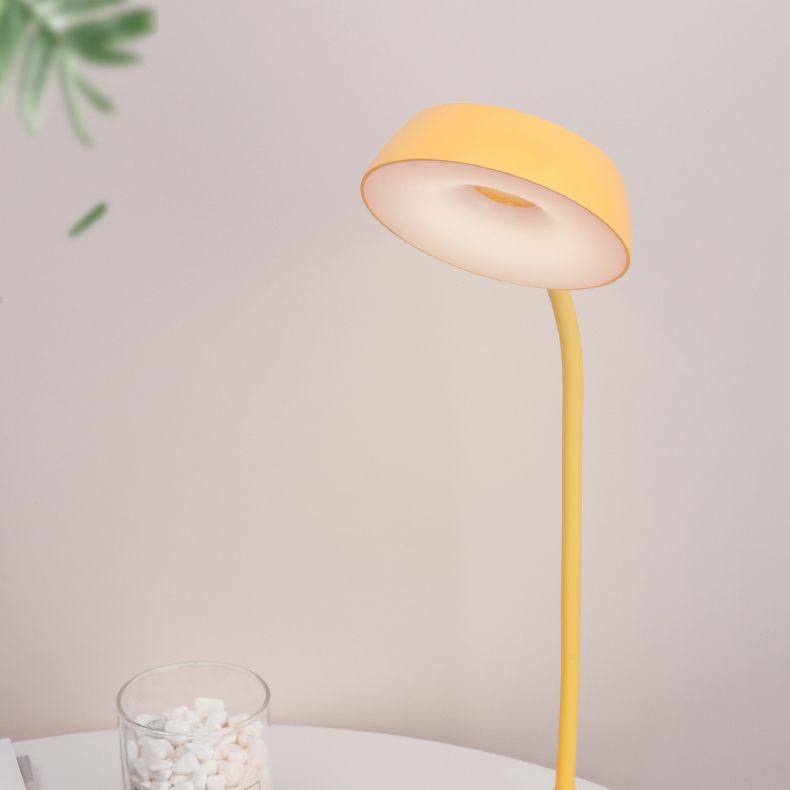 Macaron LED Table Lamp Flexible Gooseneck Nightstand Light with Plastic Shade