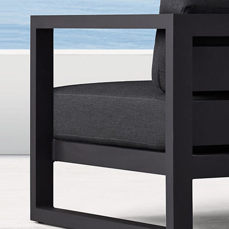 Contemporary Outdoor Patio Sofa Fabric Cushion Gray UV Resistant Water Resistant