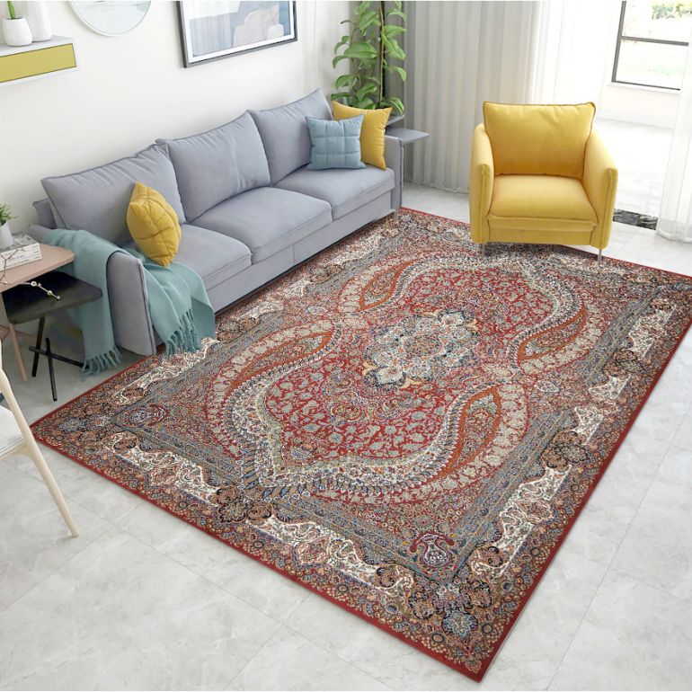 Restoration Tribal Printed Rug Multicolor Bohemian Carpet Synthetics Anti-Slip Backing Stain Resistant Pet Friendly Rug for Room