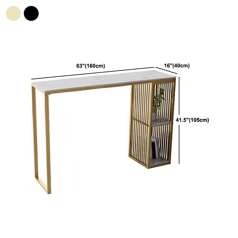 Luxurious Rectangle Marble Bar Table Set 1/3 Pieces Counter Table with High Stools