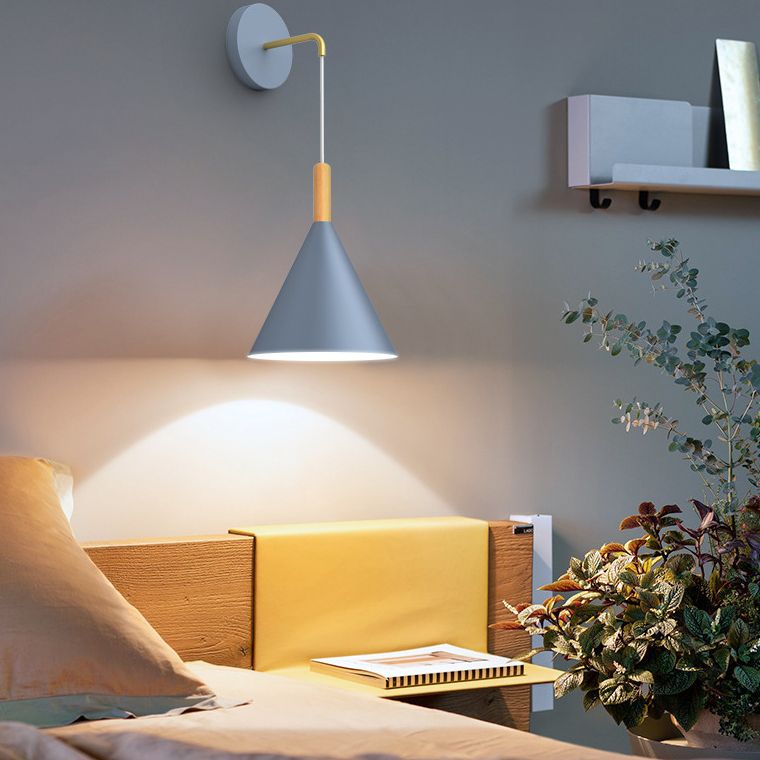 1-Light Modern Nordic Wall Lights Metal Wall Mounted Lamps for Bedroom
