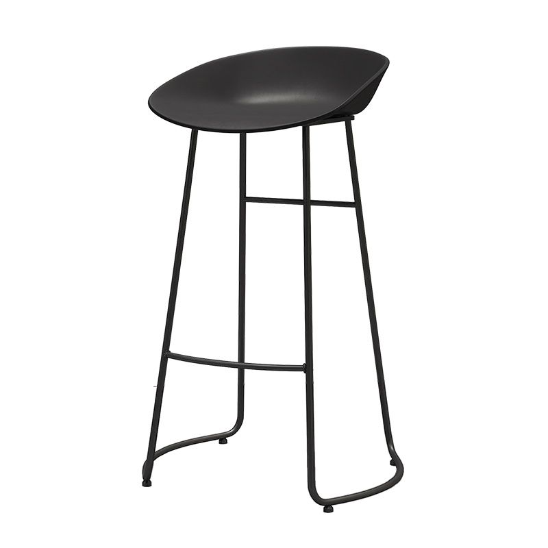 Modern Style Metal Bar Stool with Footrest and Low Back Cafe Creative Bar Stool