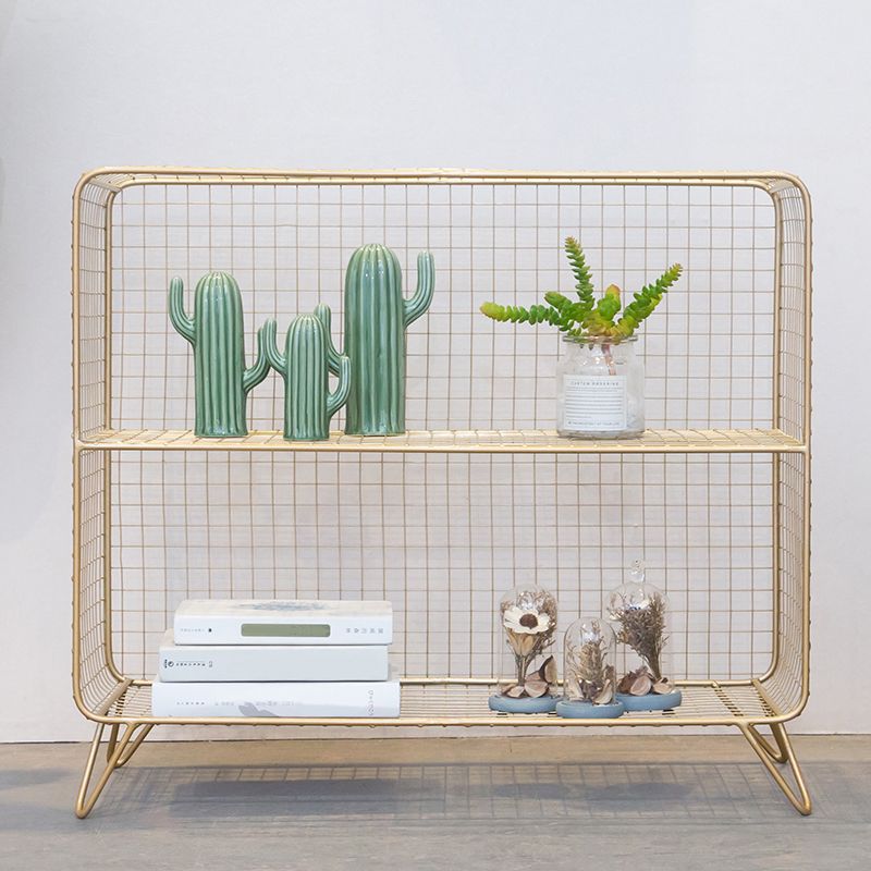 Metal Ladder Shelf Bookcase Glam Vertical Closed Back Book Shelf