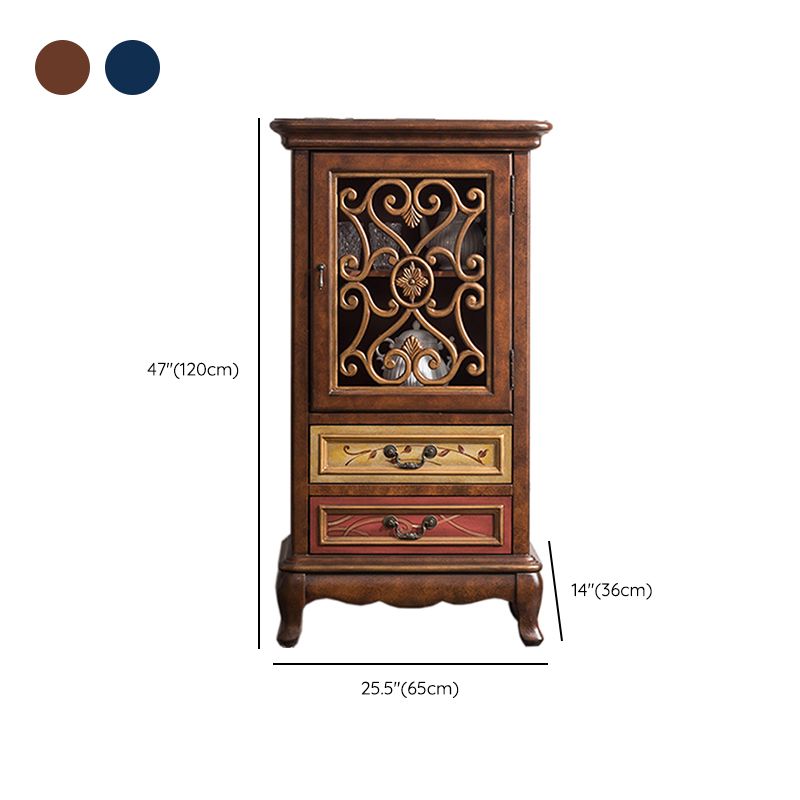 Industrial Solid Wood Accent Cabinet Rectangle Accent Cabinet with Drawer