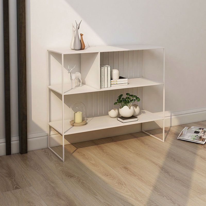Modern Iron Open Storage Console Sofa Table Rectangle End Table with Shelves for Hall