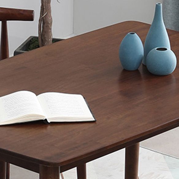 Contemporary Solid Wood Rectangle Shape Dining Furniture 4 Wood Legs Formal for Dining Furniture