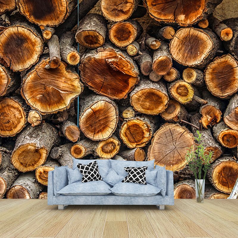 Environment Friendly Mural Wallpaper Industrial Style Wood Texture Mural for Home Decor