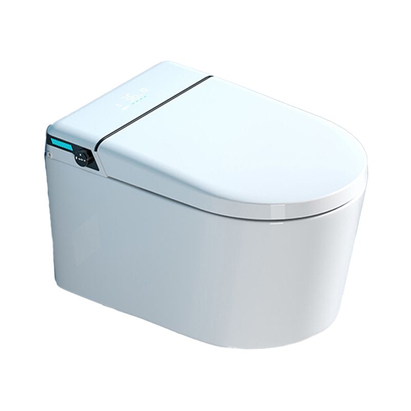 Elongated Smart Wall Mounted Bidet 14.17" H Cotton White Bidet with Unlimited Warm Water