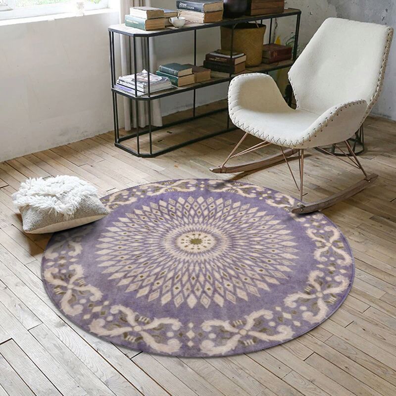 Nostalgic Multicolor Moroccan Rug Polypropylene Floral Area Carpet Washable Anti-Slip Backing Pet Friendly Rug for Home