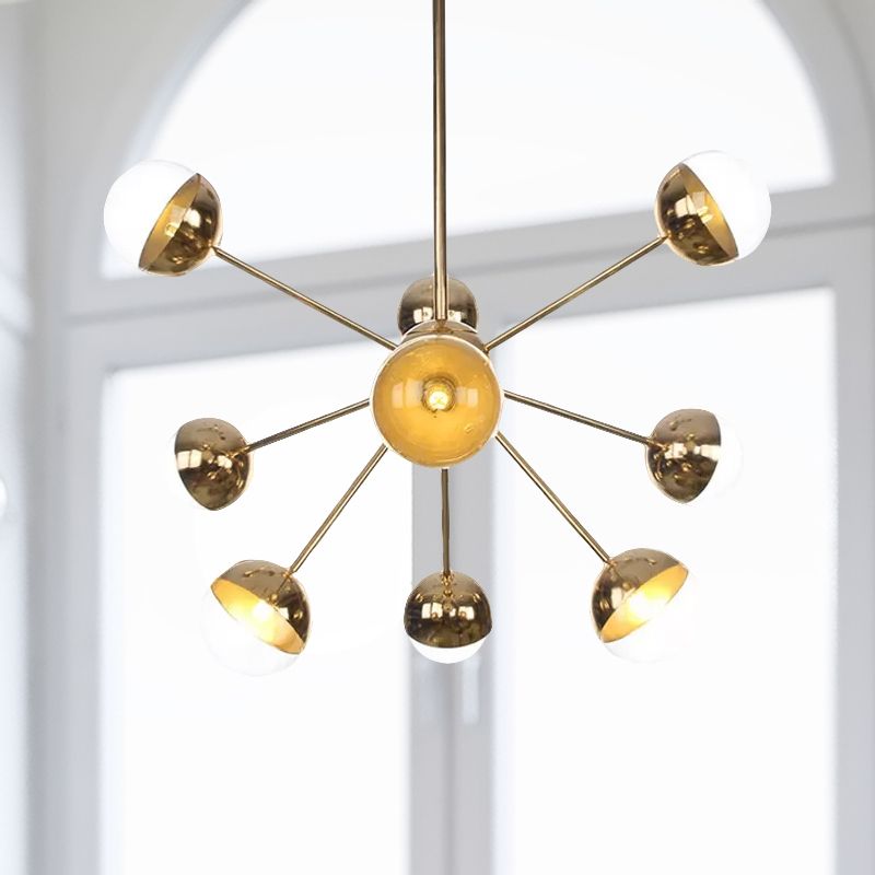 Semi-encastré Globe pour salle à manger, verre blanc/transparent/gris fumée, 9/12/15 lumières, luminaire semi-encastré contemporain en cuivre/chrome/or