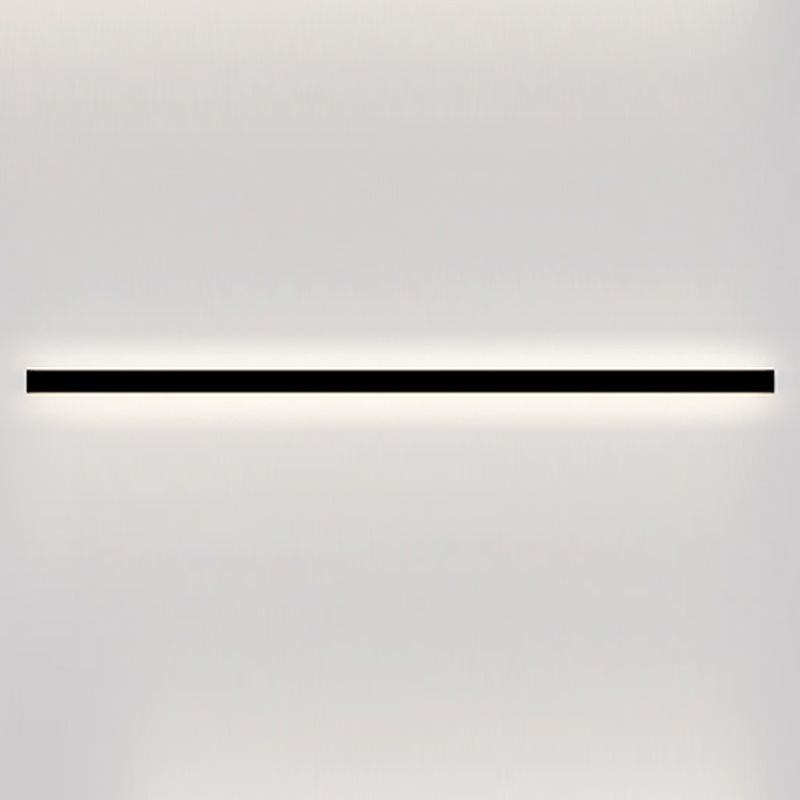 Metal Linear Shape Wall Lighting Modern Style 1 Light Wall Mounted Light Fixture in Black