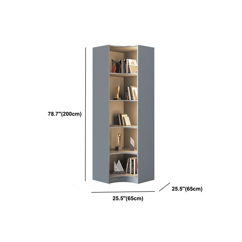 Glam Vertical Standard Bookshelf Manufactured Wood Bookcase with Glass Door