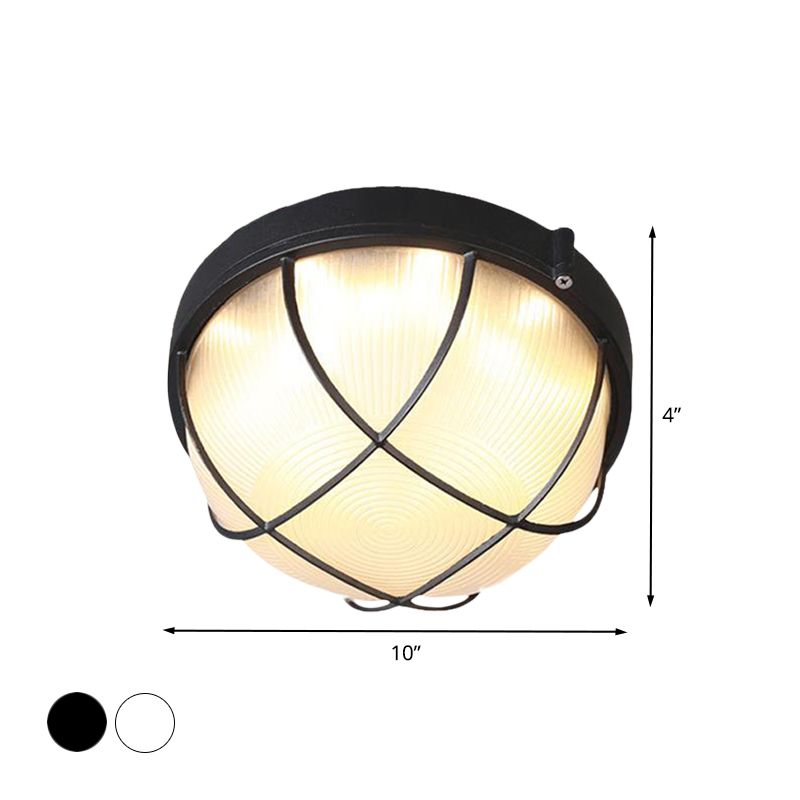 1 lampe encastrée luminaire ferme dôme dépoli verre encastré plafonnier pour chambre, blanc / noir