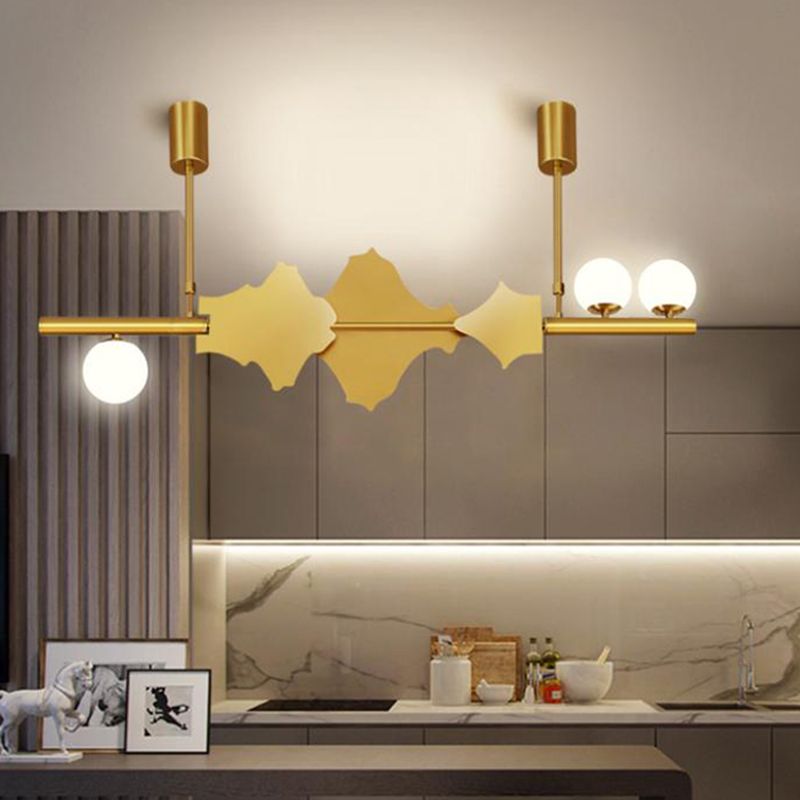 Geometry Shape Island Lights Modern Style Metal Island Lighting in Gold
